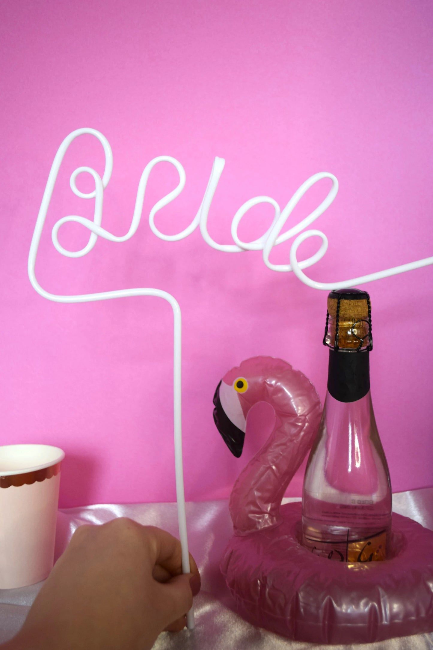 White Bride Bendy Hen Party Straw