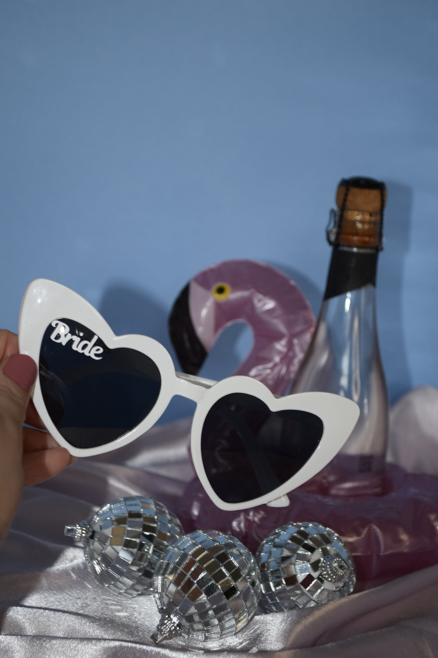 White Bride Love Heart Sunglasses