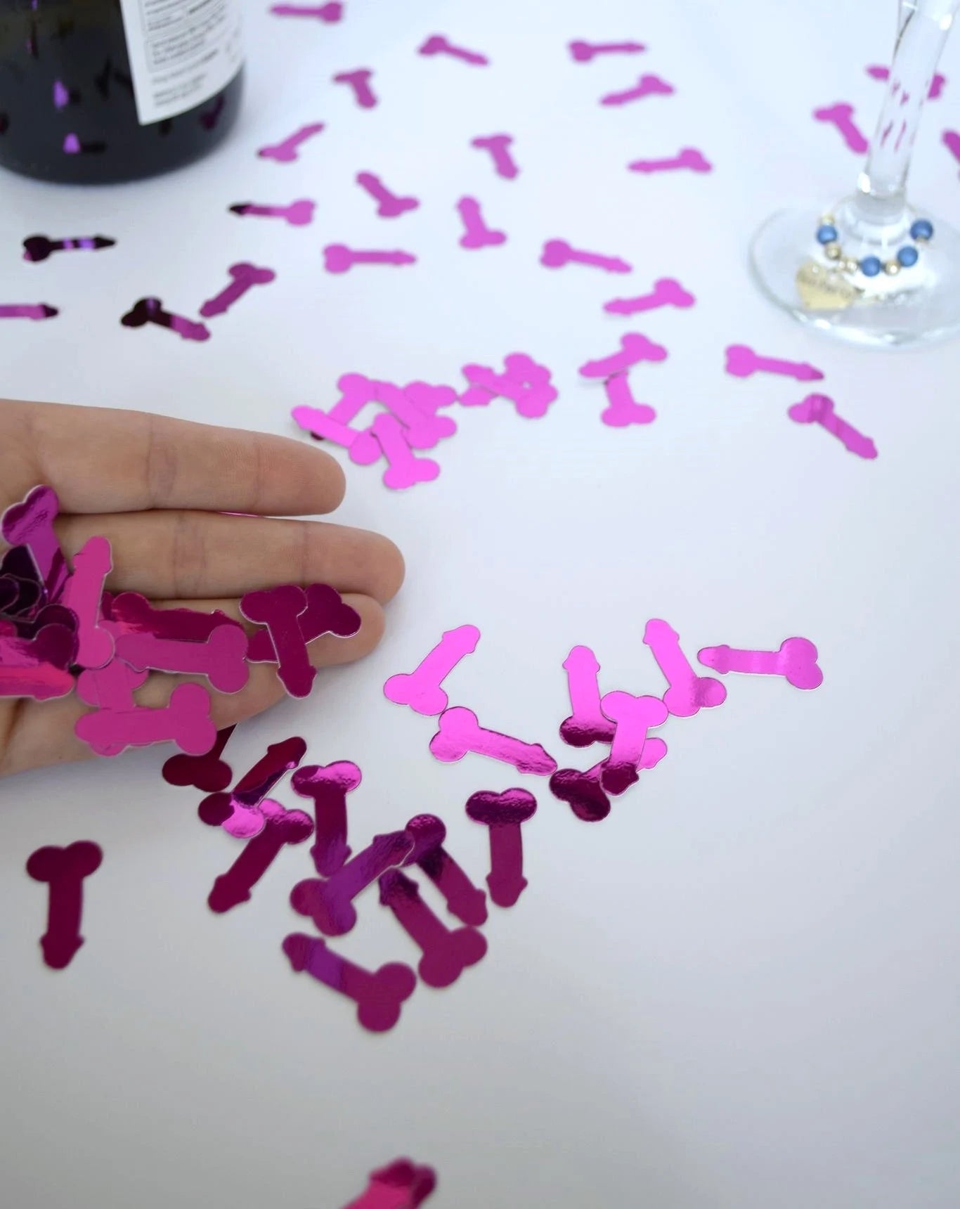 Hot Pink Mirrored Willy Confetti