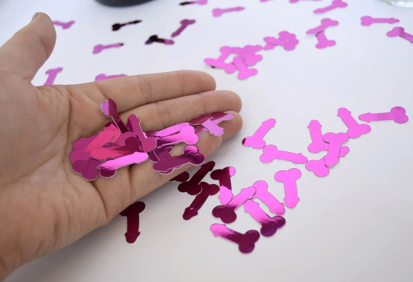 Hot Pink Mirrored Willy Confetti