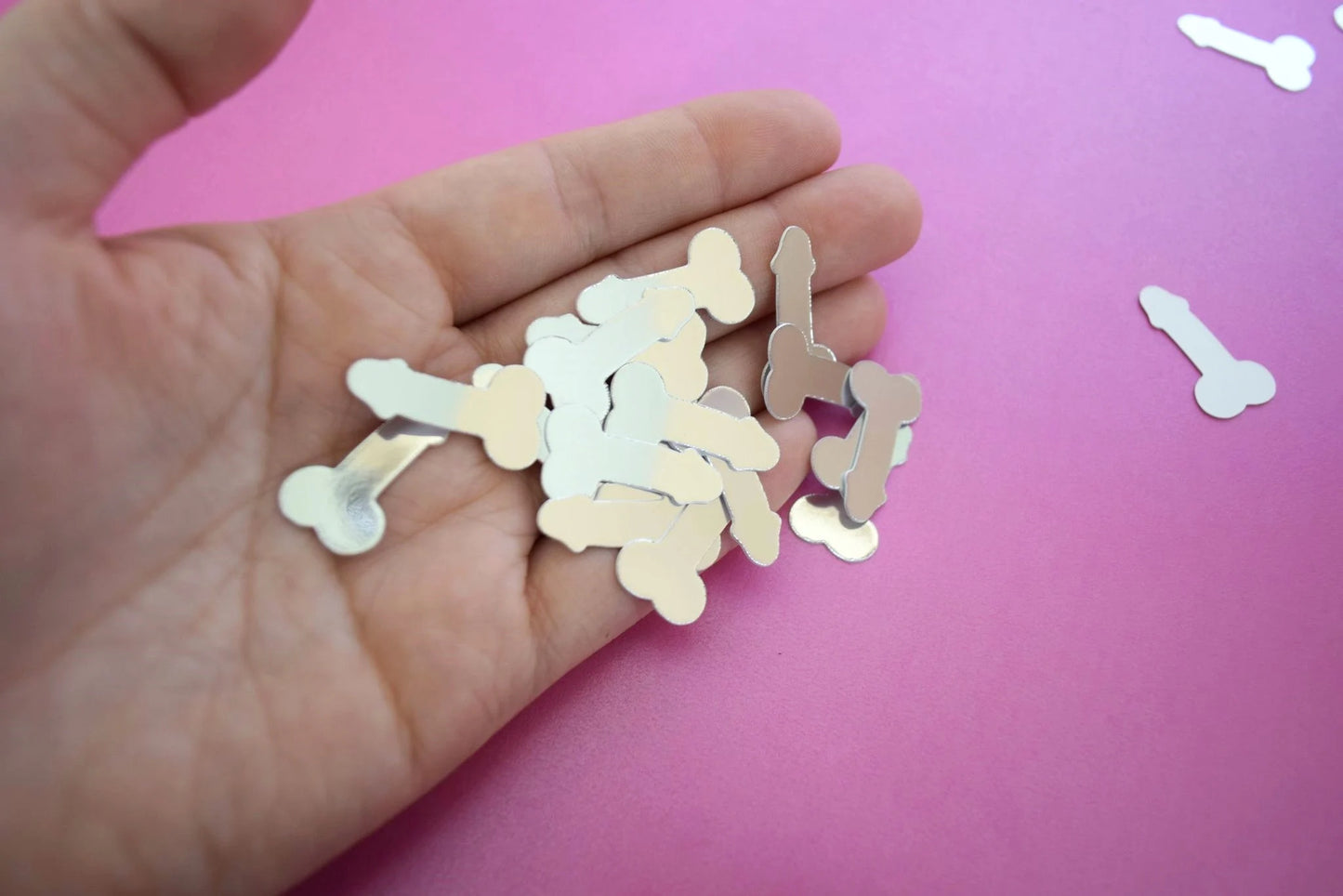 Mirrored Silver Willy Confetti