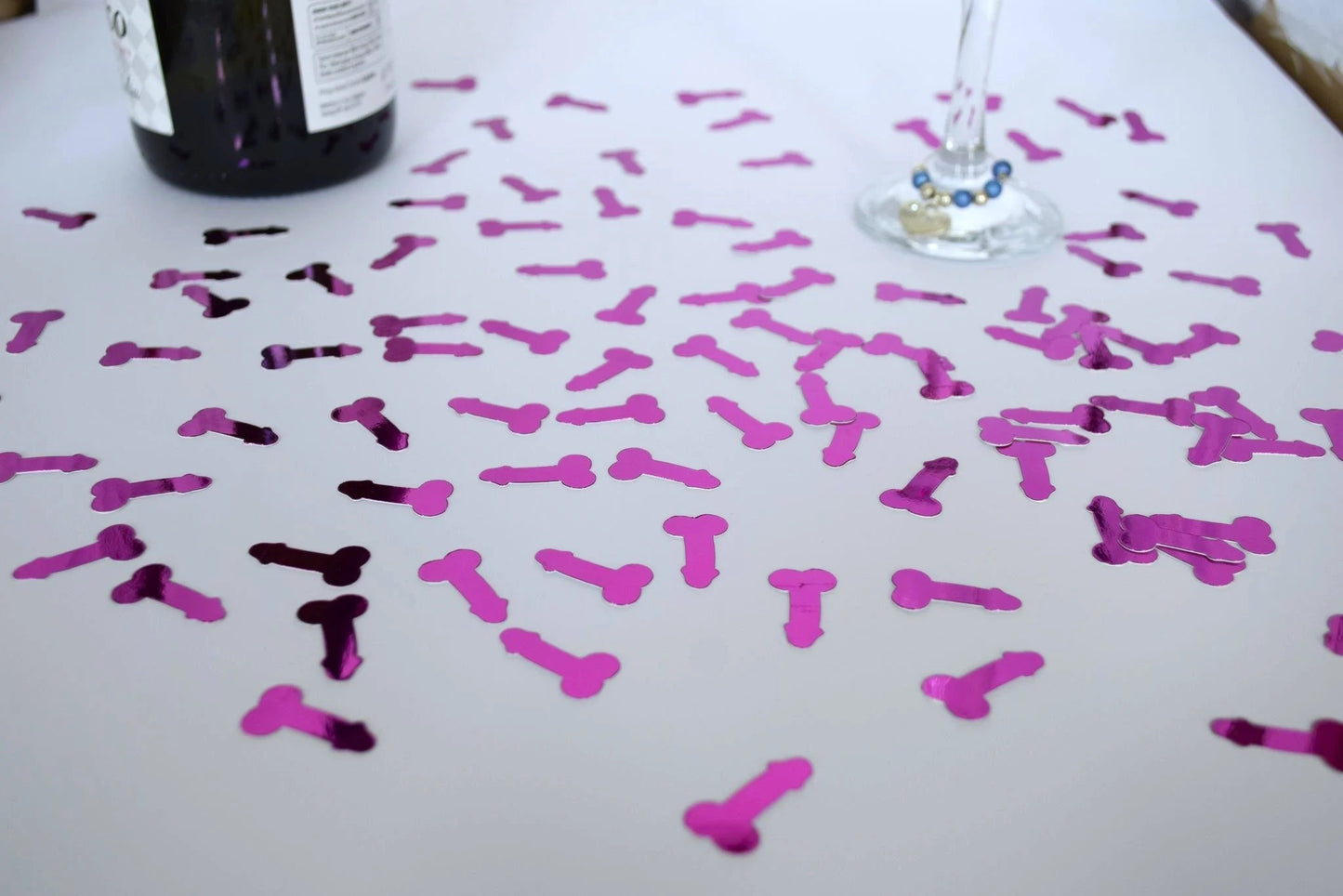 Hot Pink Mirrored Willy Confetti