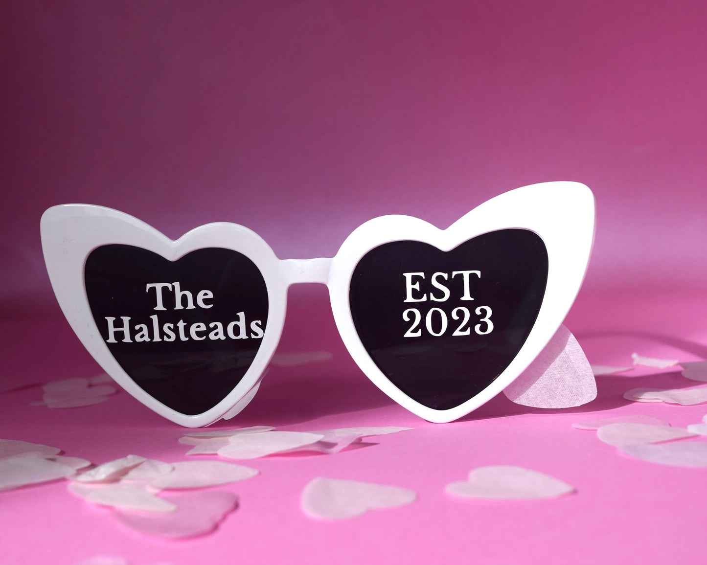 Wedding Personalised Surname Heart Sunglasses