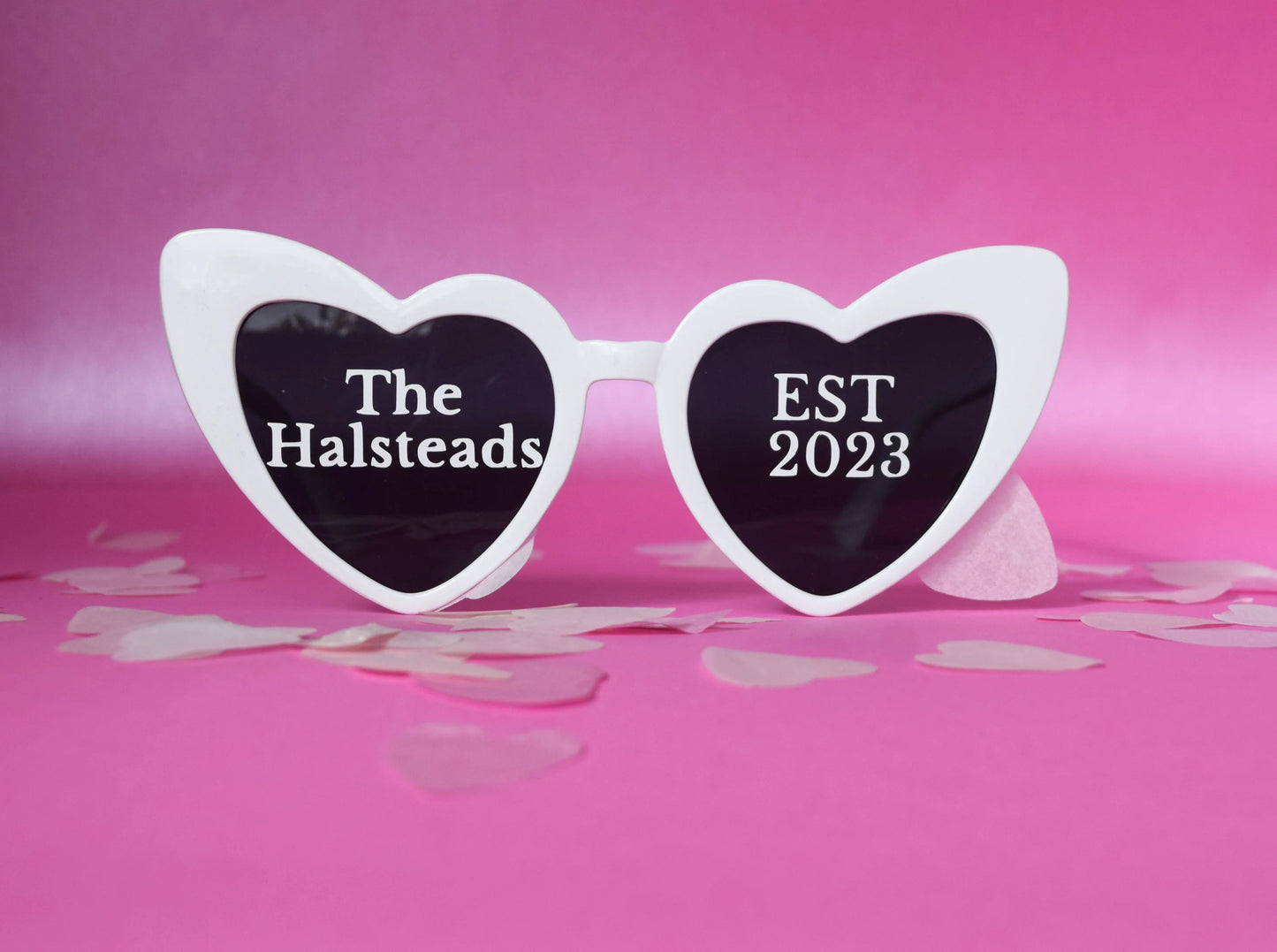 Wedding Personalised Surname Heart Sunglasses