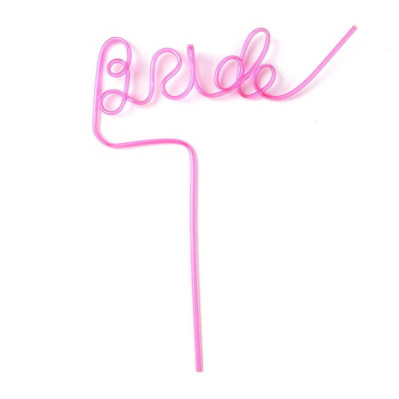 Pink Bride Bendy Straw