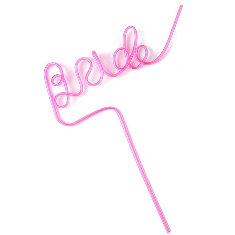 Pink Bride Bendy Straw