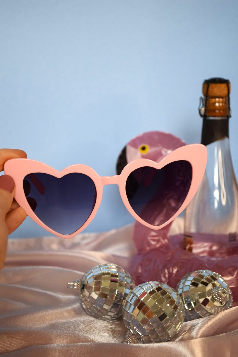 Pink Retro Heart Sunglasses